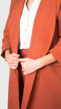 Load image into Gallery viewer, Dark Orange Linen Suit
