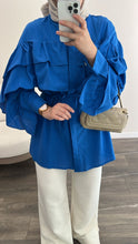 Load image into Gallery viewer, Ella Wavy Elegance Blouse Blue
