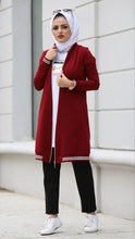 Load image into Gallery viewer, Red Maroon Zipped jacket Set
