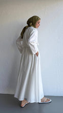Load image into Gallery viewer, White Lotus Linen Dress
